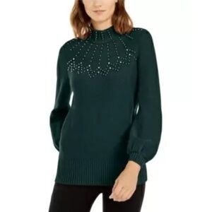 Alfani Embellished Mock-Neck Sweater